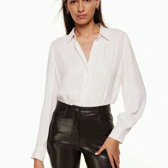 Aritzia Wilfred Josephine Long Sleeve  Puff-sleeve Button Down Blouse Size XS - Picture 4 of 12